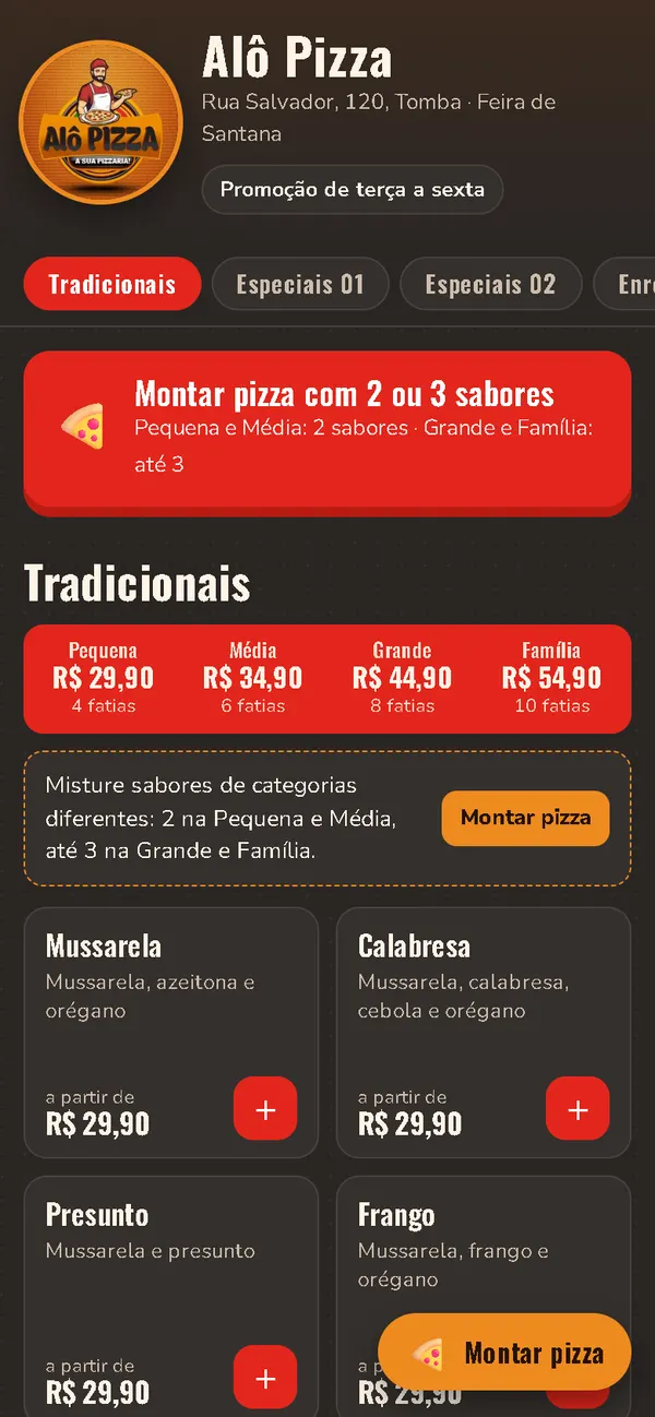 Cardápio da Alô Pizza